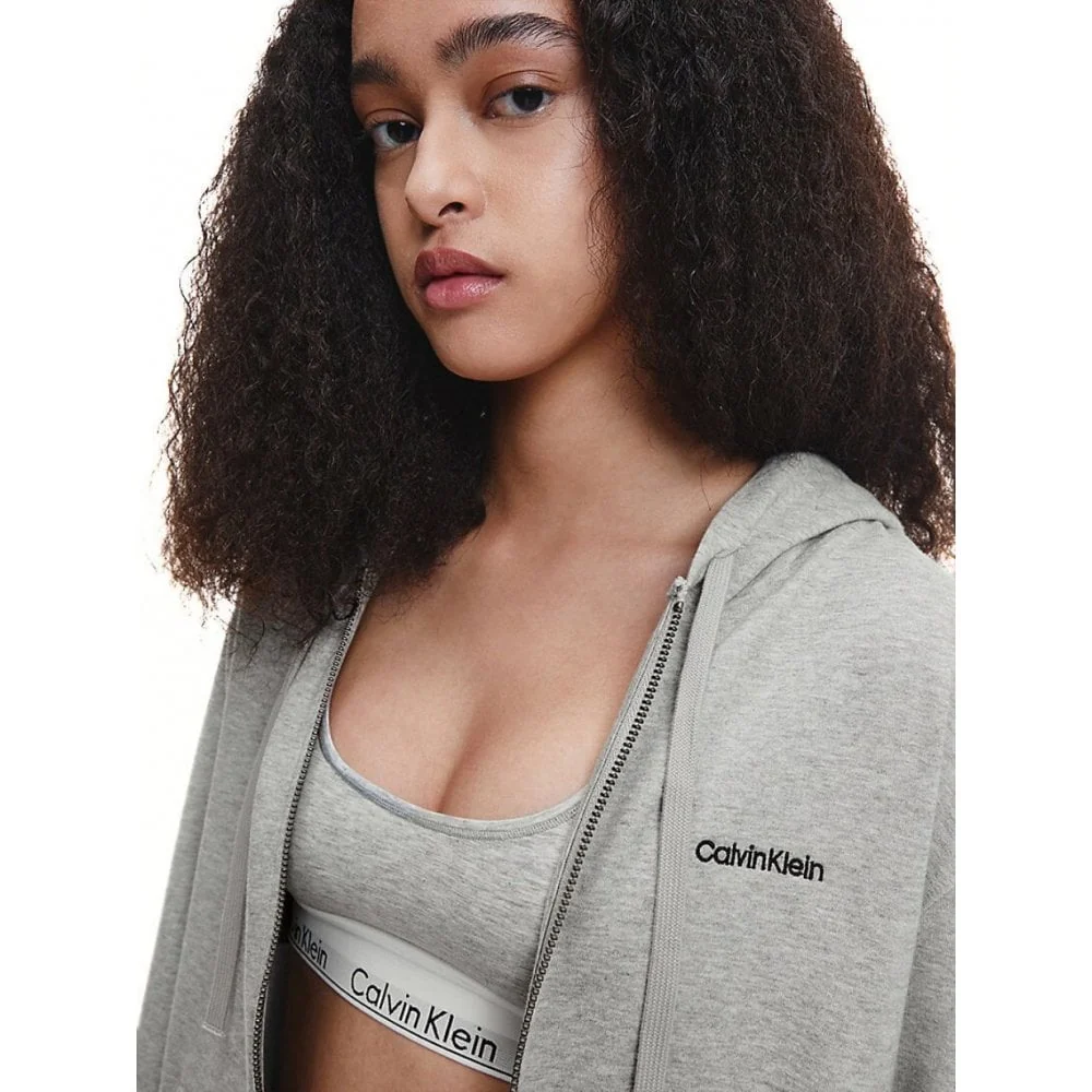 Women Modern Cotton Zip-Thru Track Jacket, Grey Heather - Image 4