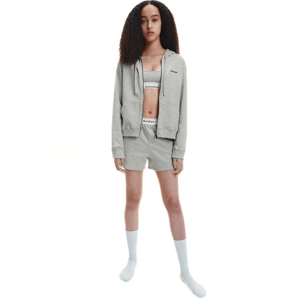 Women Modern Cotton Zip-Thru Track Jacket, Grey Heather - Image 5
