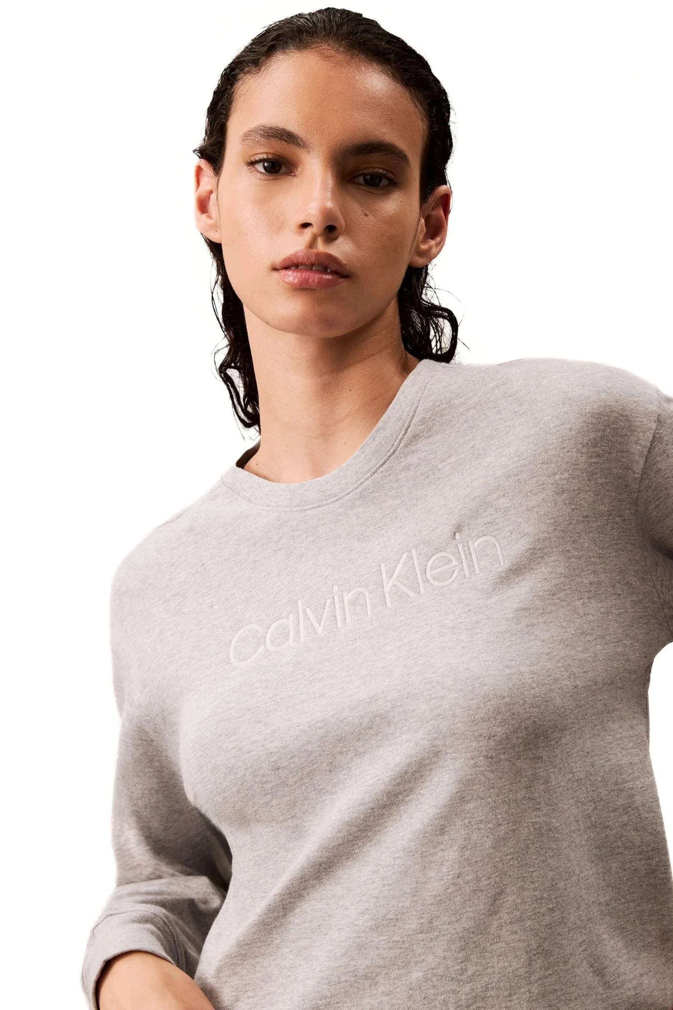 Women Modern Terry Sweatshirt, Grey Heather - Image 3