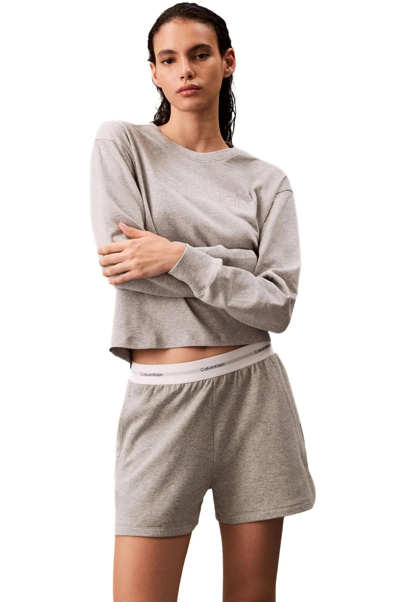 Women Modern Terry Sweatshirt, Grey Heather - Image 4