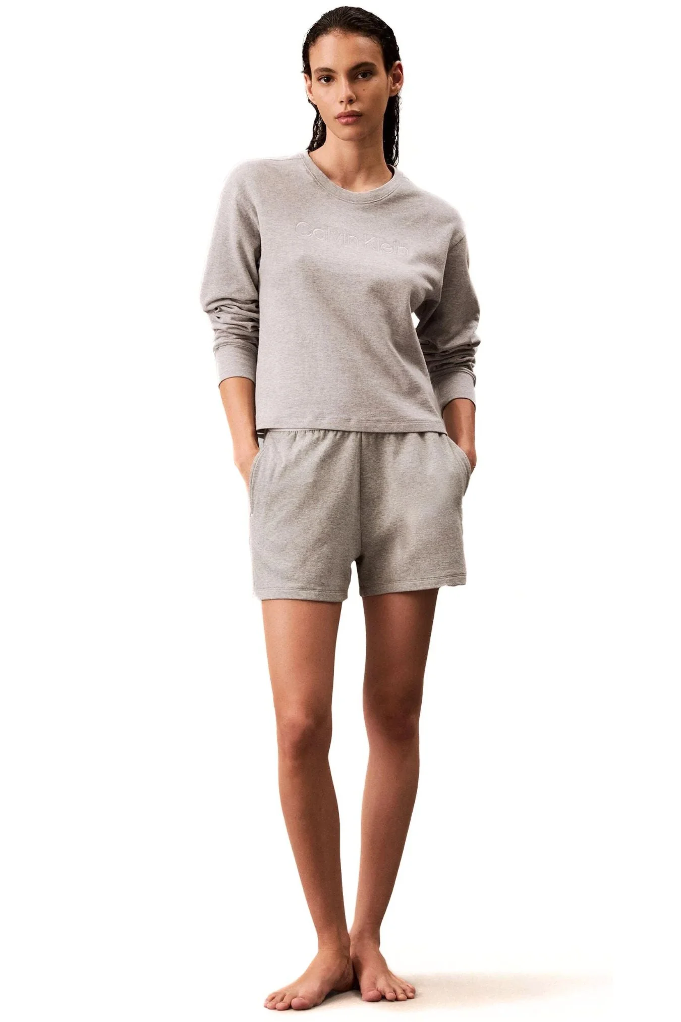 Women Modern Terry Sweatshirt, Grey Heather - Image 6
