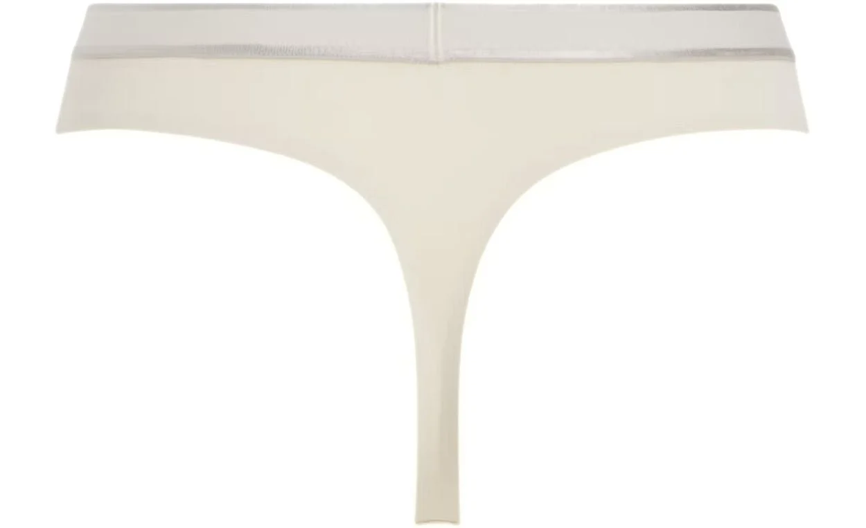 Women New Stone Logo Thong, Sandshell - Image 2