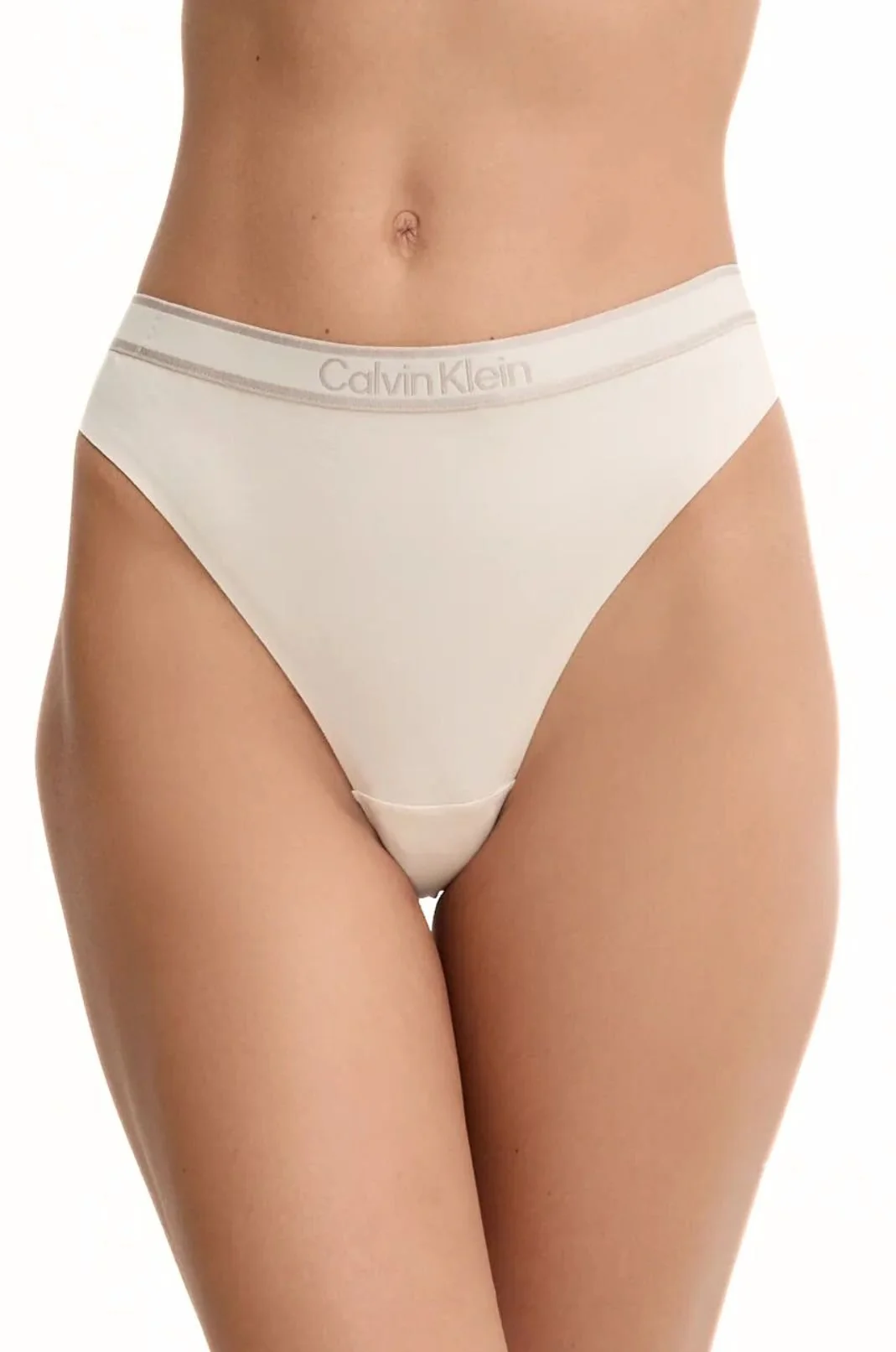 Women New Stone Logo Thong, Sandshell - Image 4