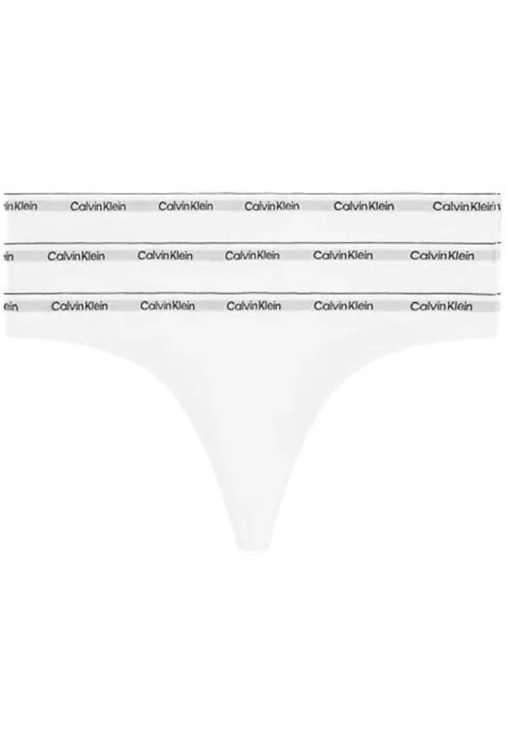 3-Pack Modern Logo Thongs, White