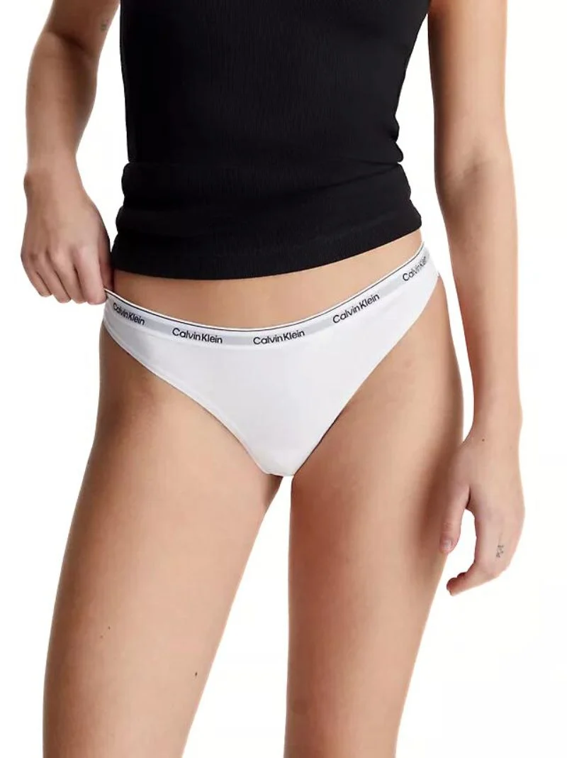 3-Pack Modern Logo Thongs, White - Image 2