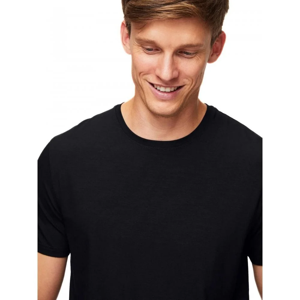 Basel Micromodal Stretch T-Shirt, Black - Image 2