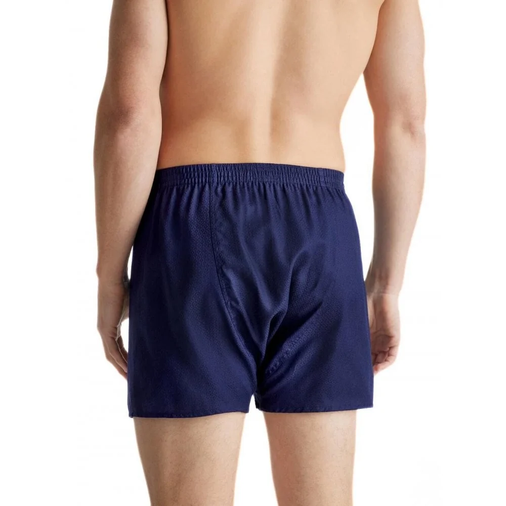 Lombard Jacquard Classic-Fit Cotton Boxer Shorts, Navy - Image 3