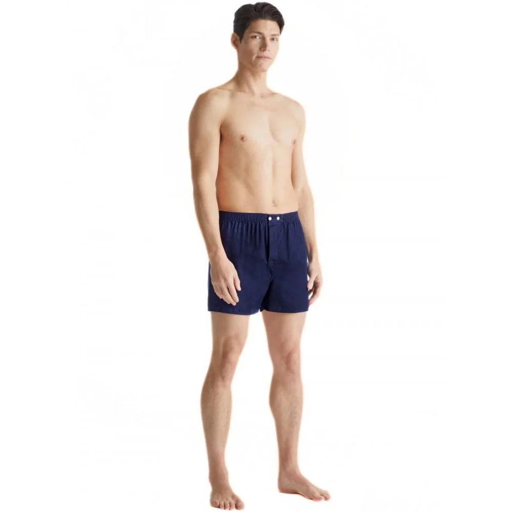 Lombard Jacquard Classic-Fit Cotton Boxer Shorts, Navy - Image 7