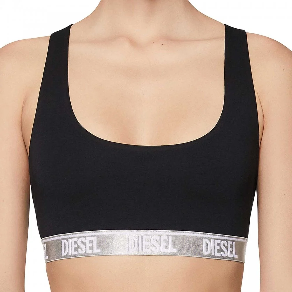 Cotton Stretch Bralette, Black - Image 2
