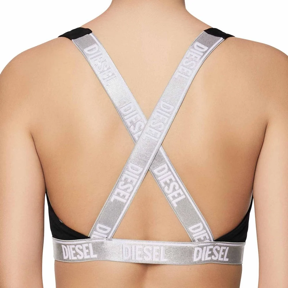 Cotton Stretch Bralette, Black - Image 3