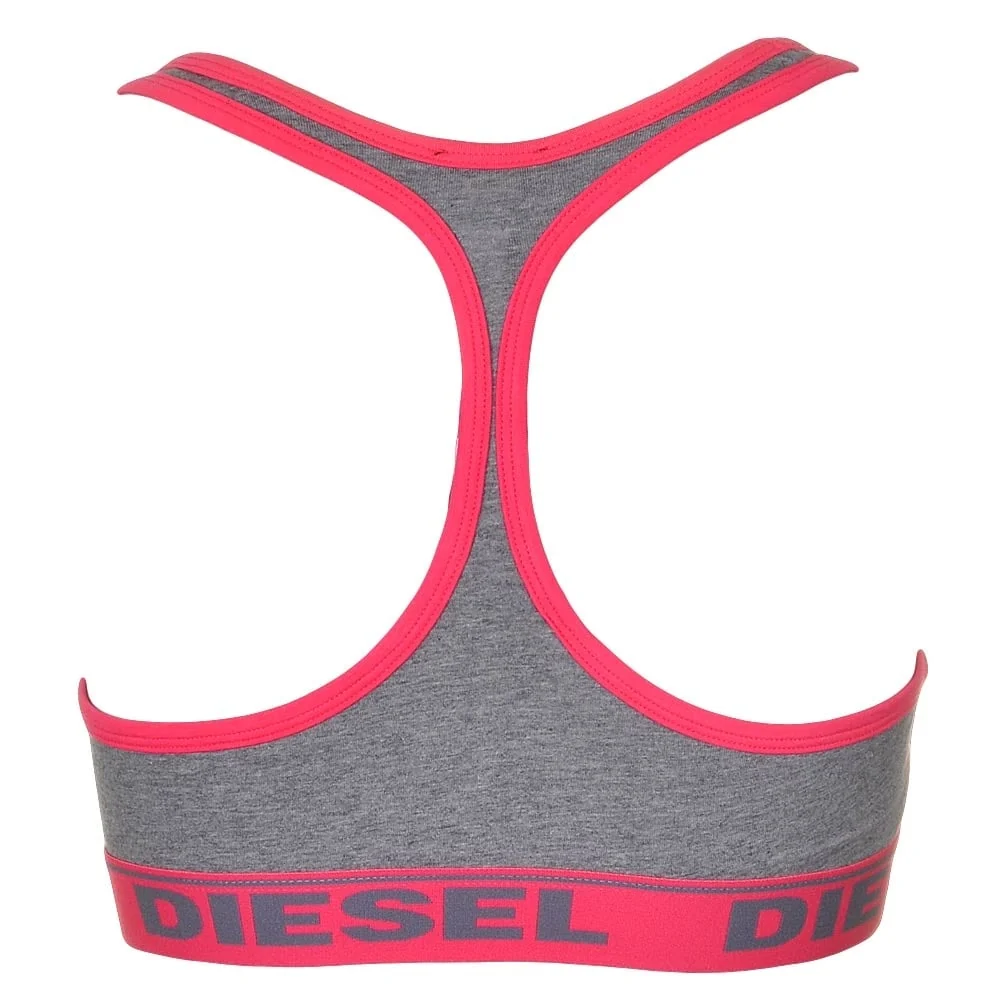 MILEY Cotton Bralette, Grey/Pink - Image 2