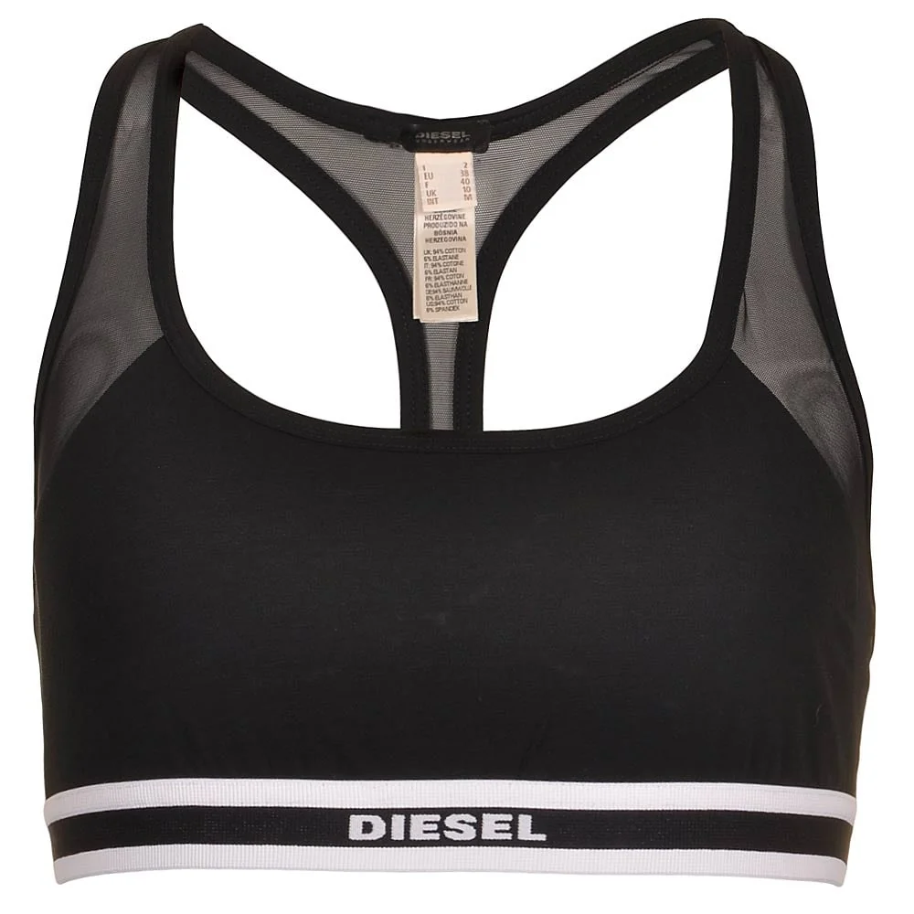 MILEY Cotton Stretch Mesh Bralette, Black