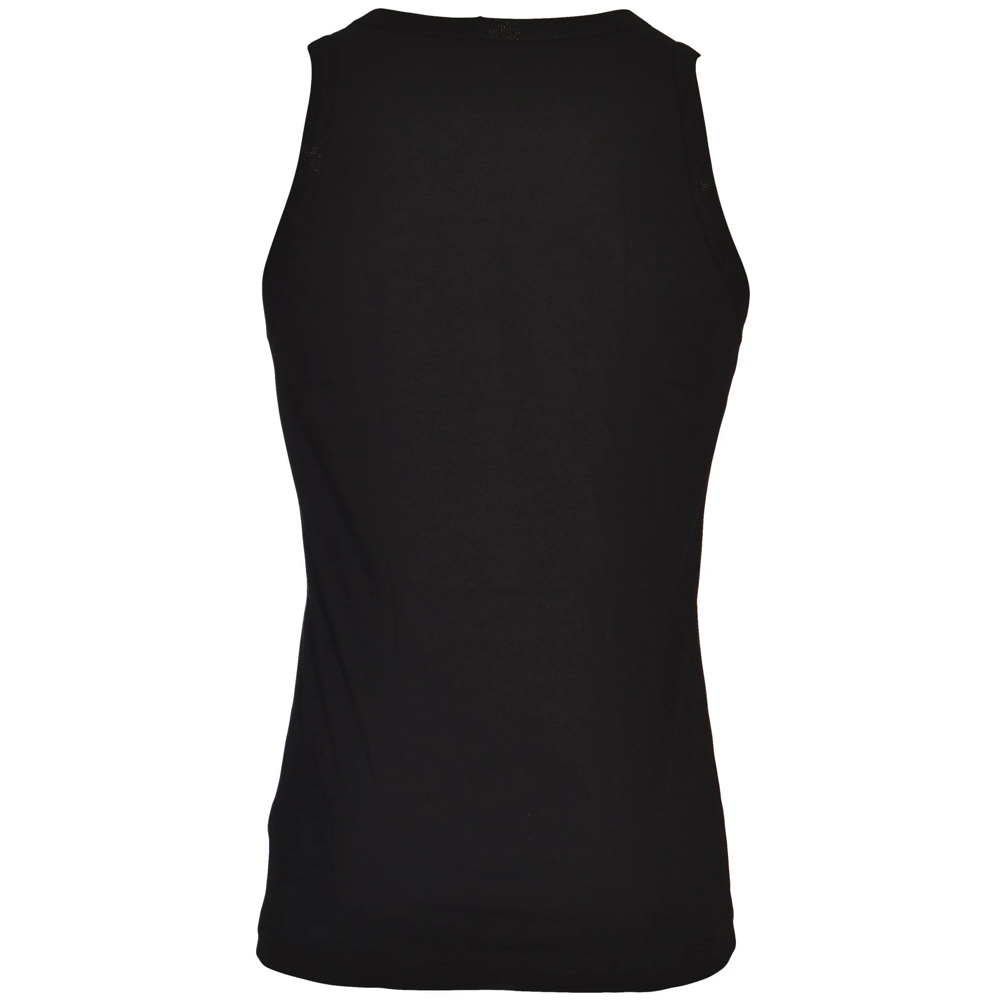 FUEB0 Stretch Cotton Tank Top, Black with Yellow Logo - Image 3