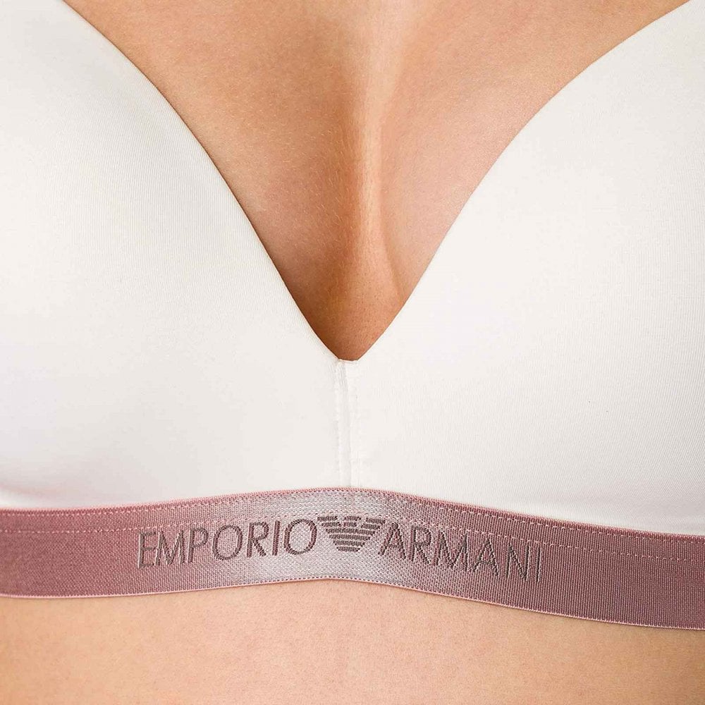 Iconic Microfiber Padded Triangle Bra, Ivory - Image 3