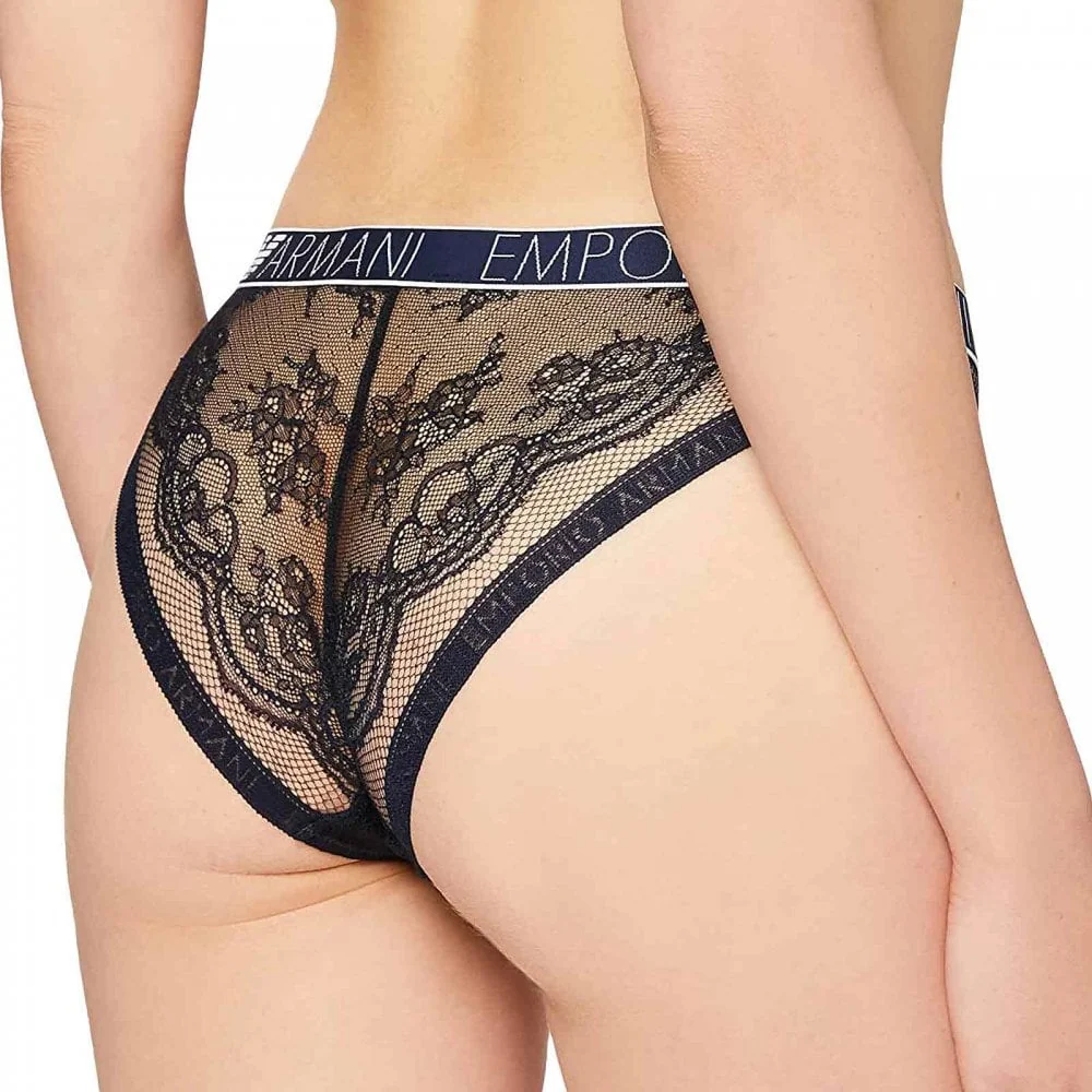 Logoband Lace Brief, Marine - Image 2