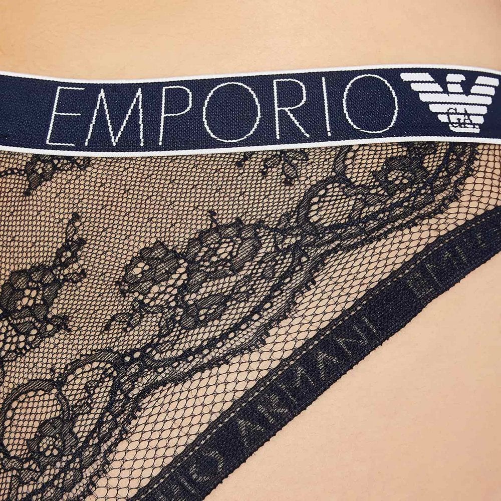 Logoband Lace Brief, Marine - Image 4