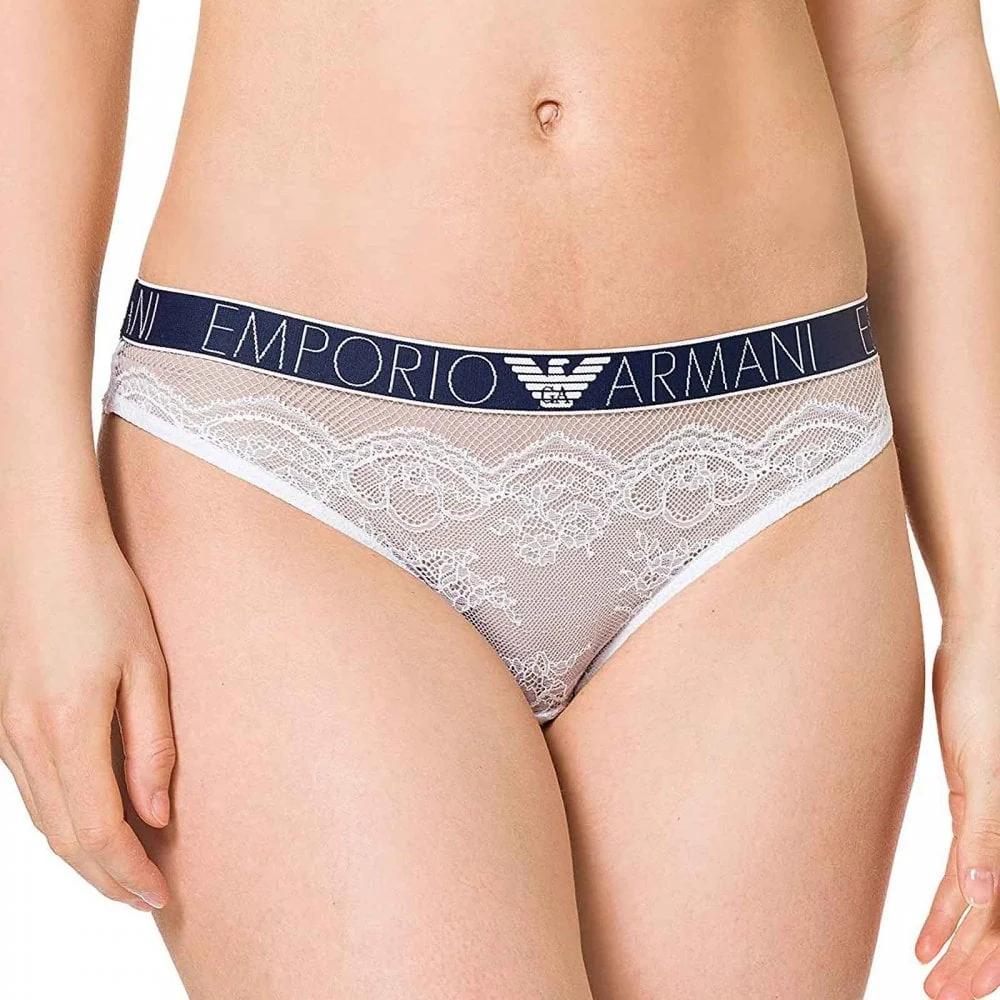 Logoband Lace Brief, White