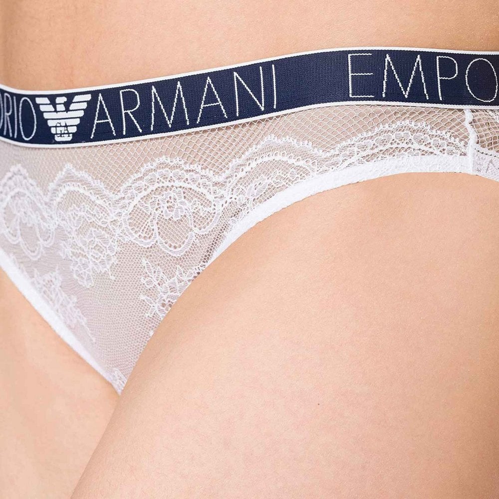 Logoband Lace Brief, White - Image 3