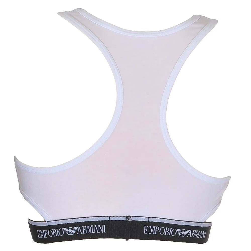 Visibility Stretch Cotton Bralette, White - Image 2