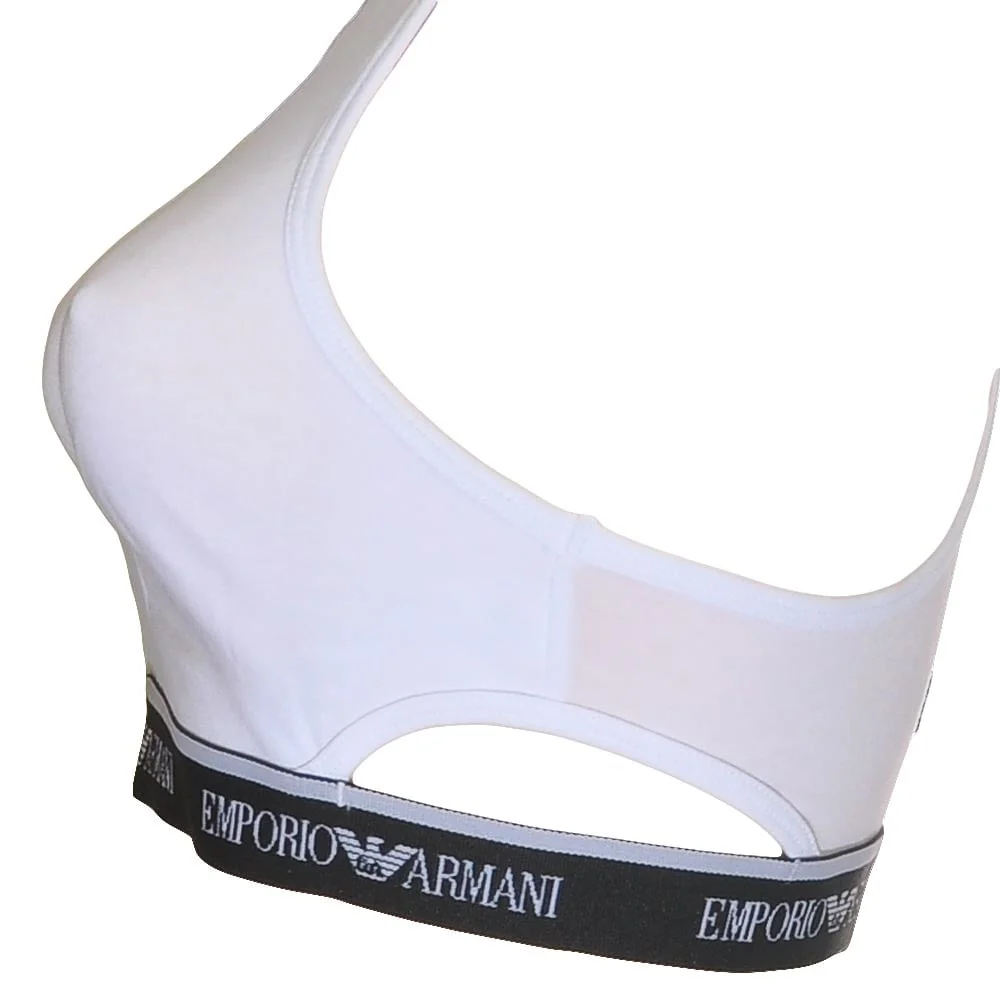 Visibility Stretch Cotton Bralette, White - Image 3