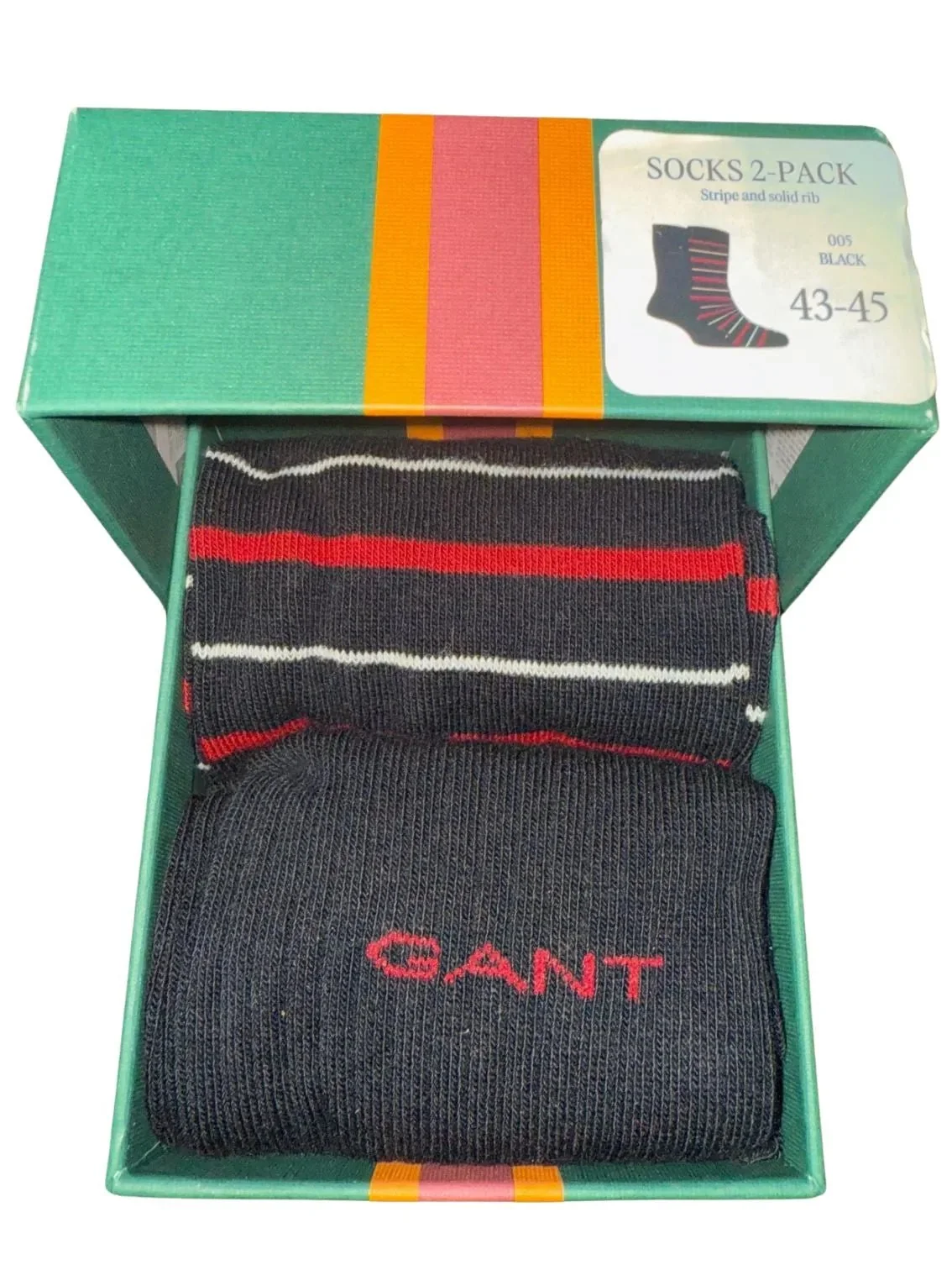 2-Pack Multi-Stripe Socks Gift Set, Black - Image 4