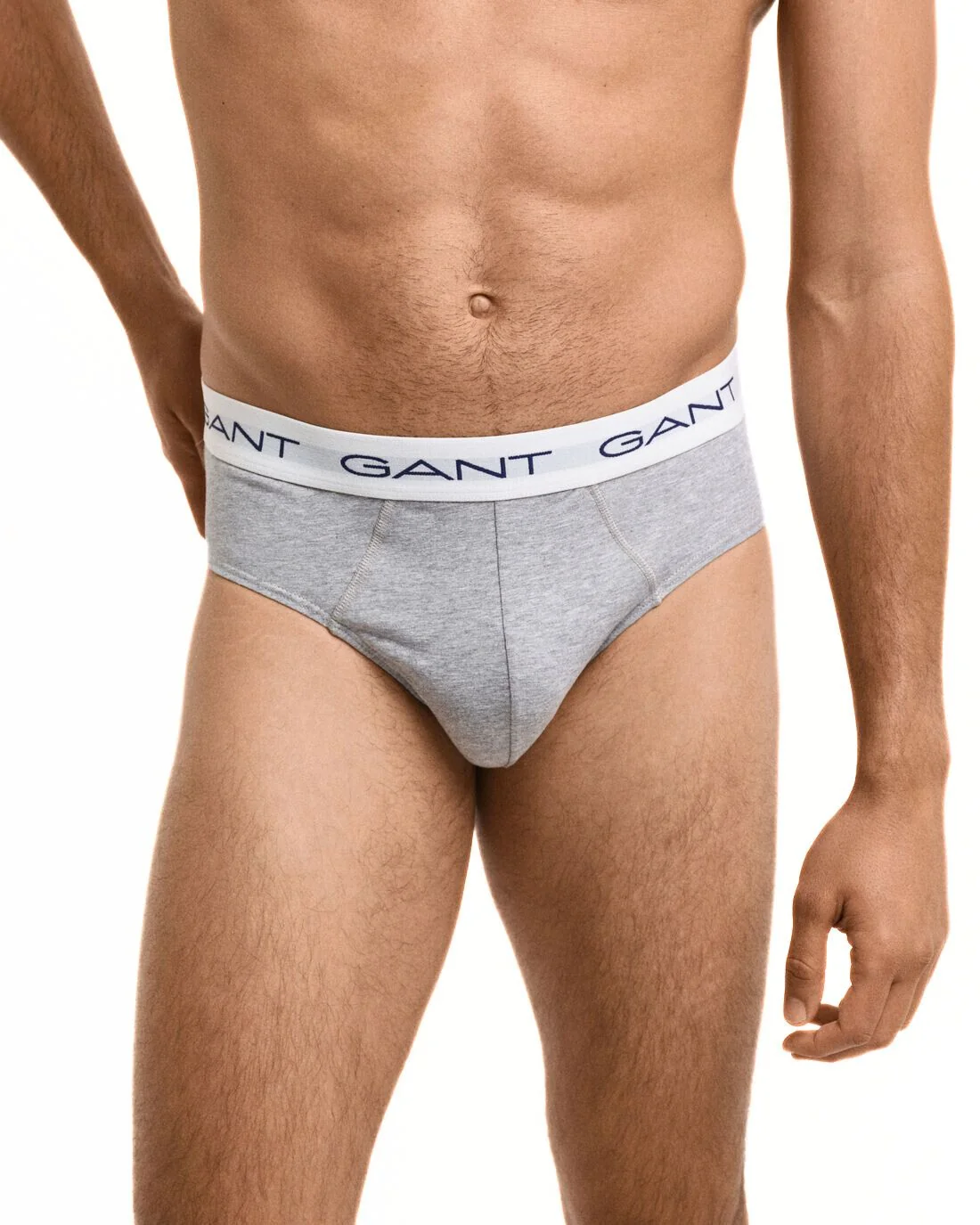 3-Pack Classic Logo Men's Briefs, Black/White/Grey - Image 2