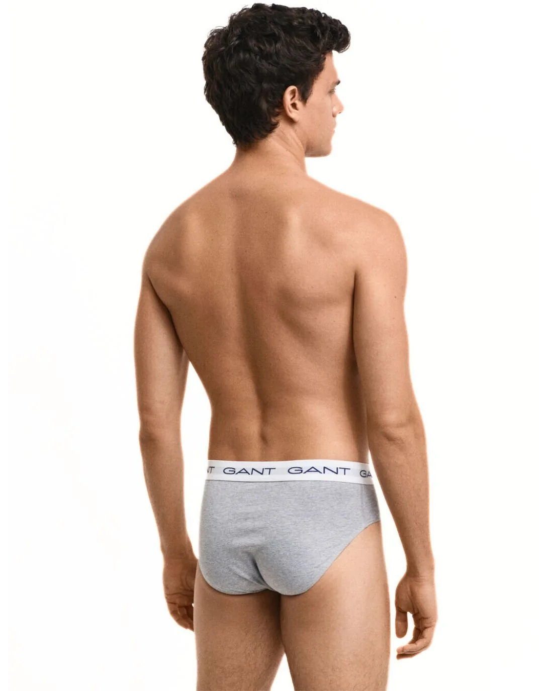 3-Pack Classic Logo Men's Briefs, Black/White/Grey - Image 4