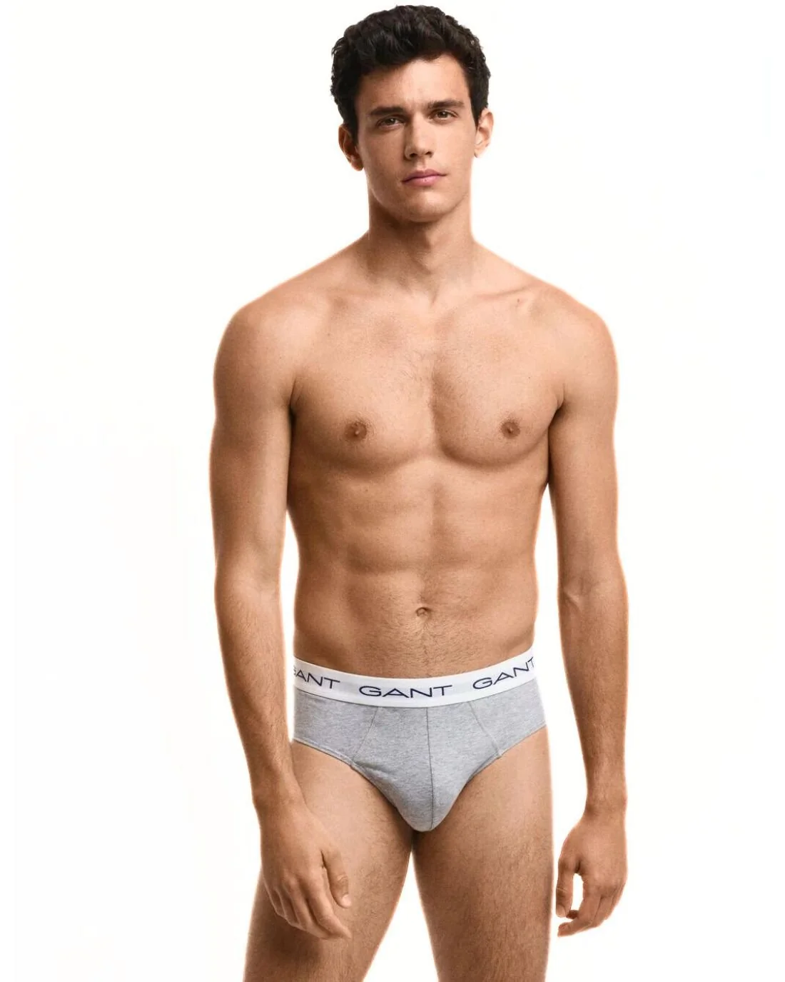 3-Pack Classic Logo Men's Briefs, Black/White/Grey - Image 5