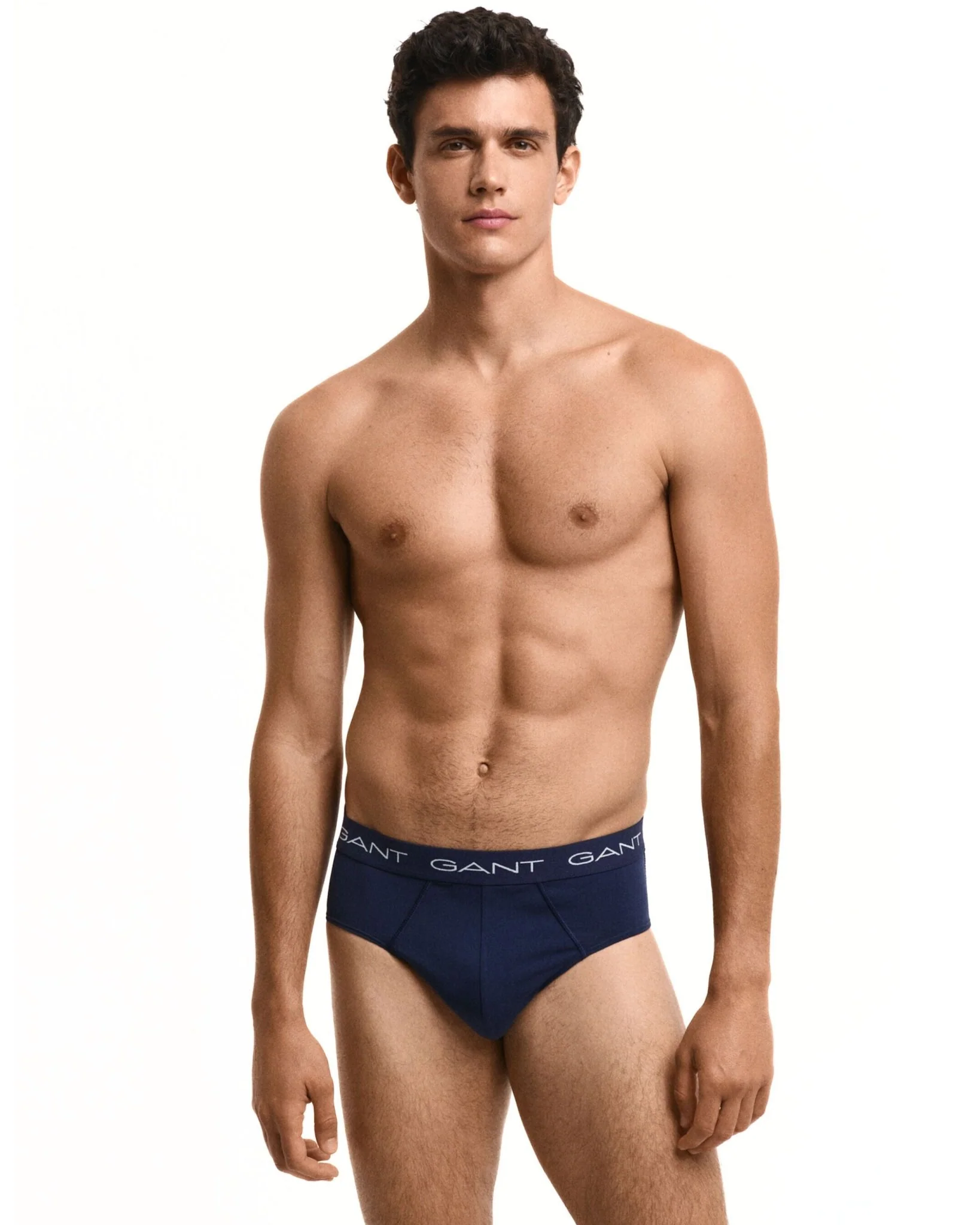 3-Pack Classic Logo Men's Briefs, Navy - Image 3