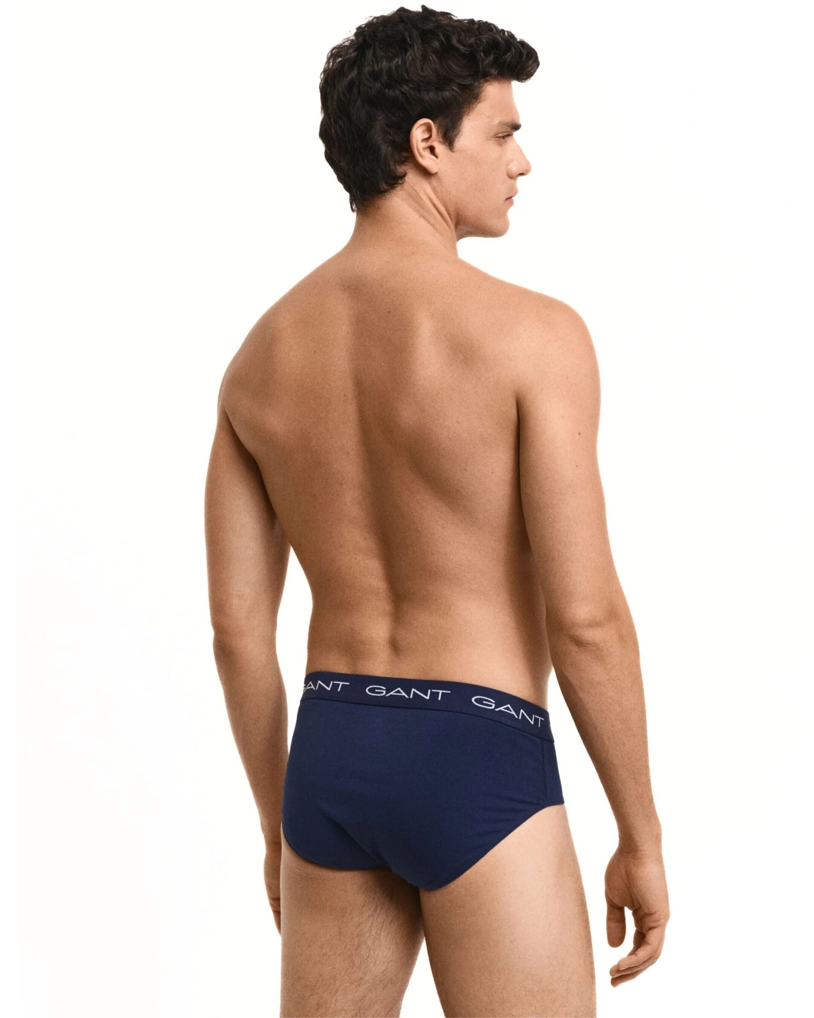 3-Pack Classic Logo Men's Briefs, Navy - Image 4