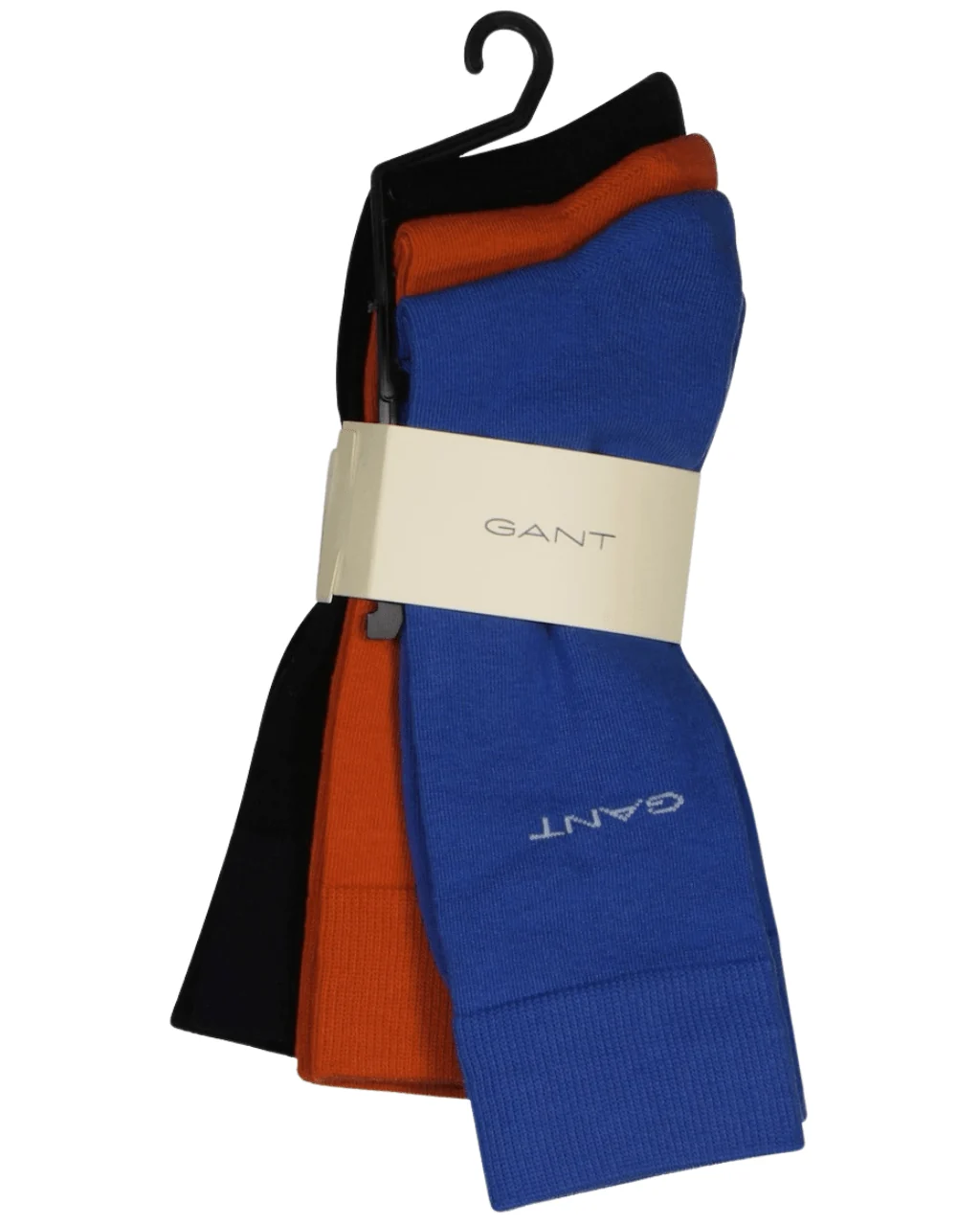 3-Pack Soft Cotton Socks, Blue/Orange/Black - Image 2