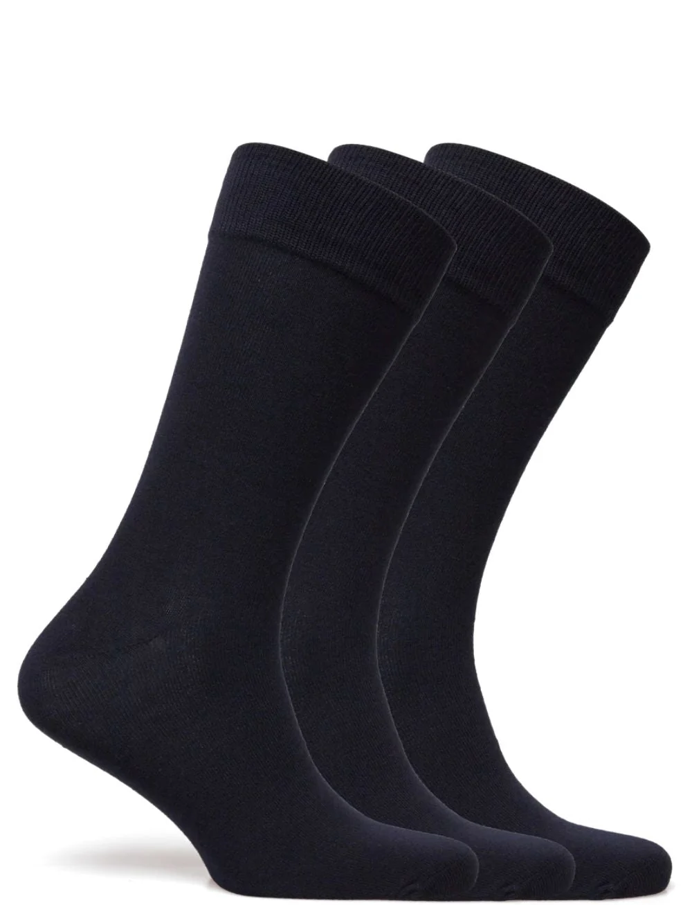 3-Pack Soft Cotton Socks, Navy - Image 3