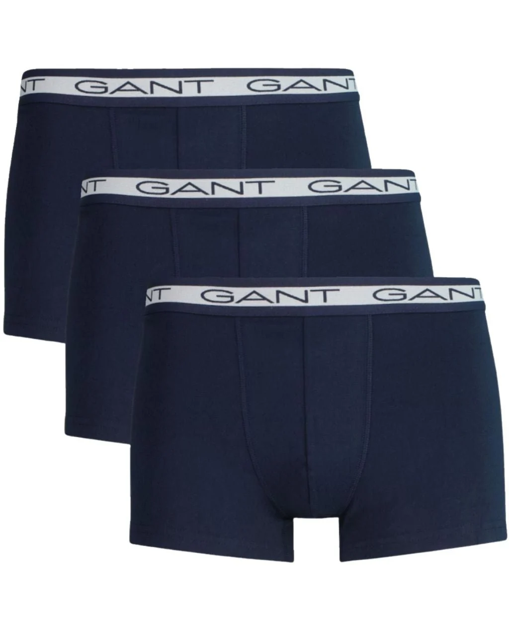 3-Pack Striped Waistband Boxer Trunks, Navy