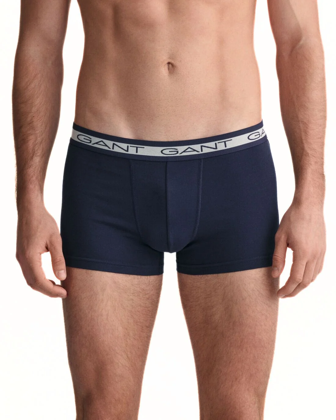 3-Pack Striped Waistband Boxer Trunks, Navy - Image 3