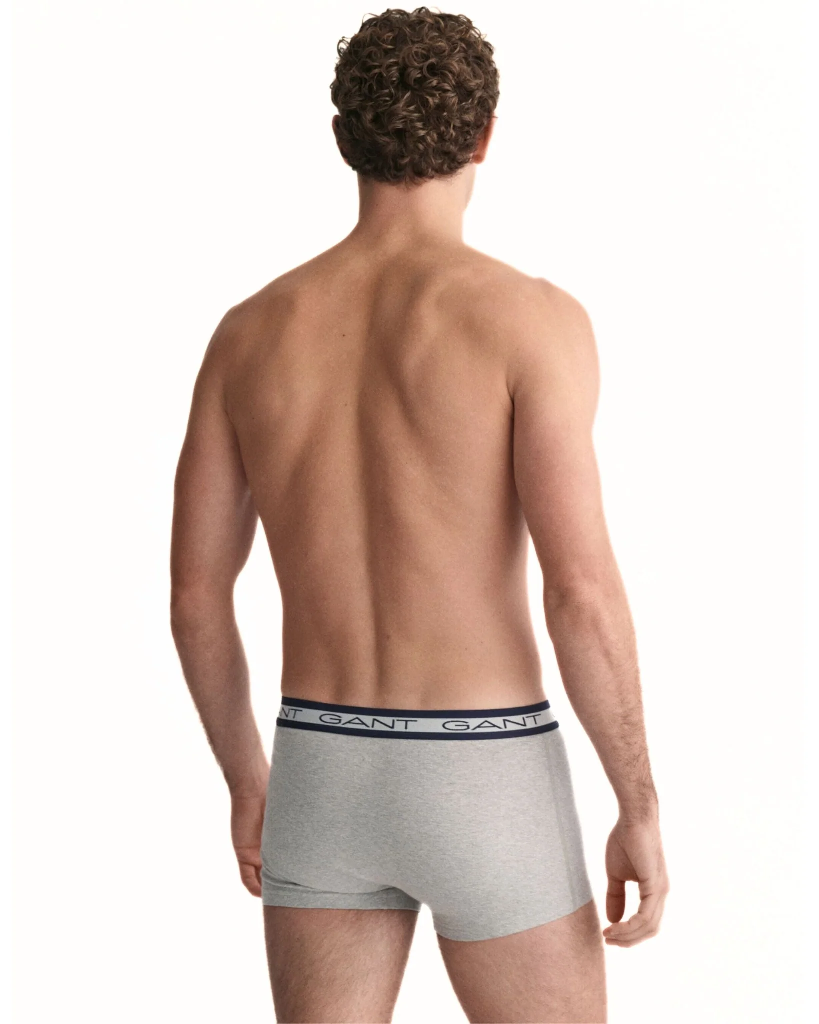 3-Pack Striped Waistband Boxer Trunks, Navy/Grey/Blue - Image 5