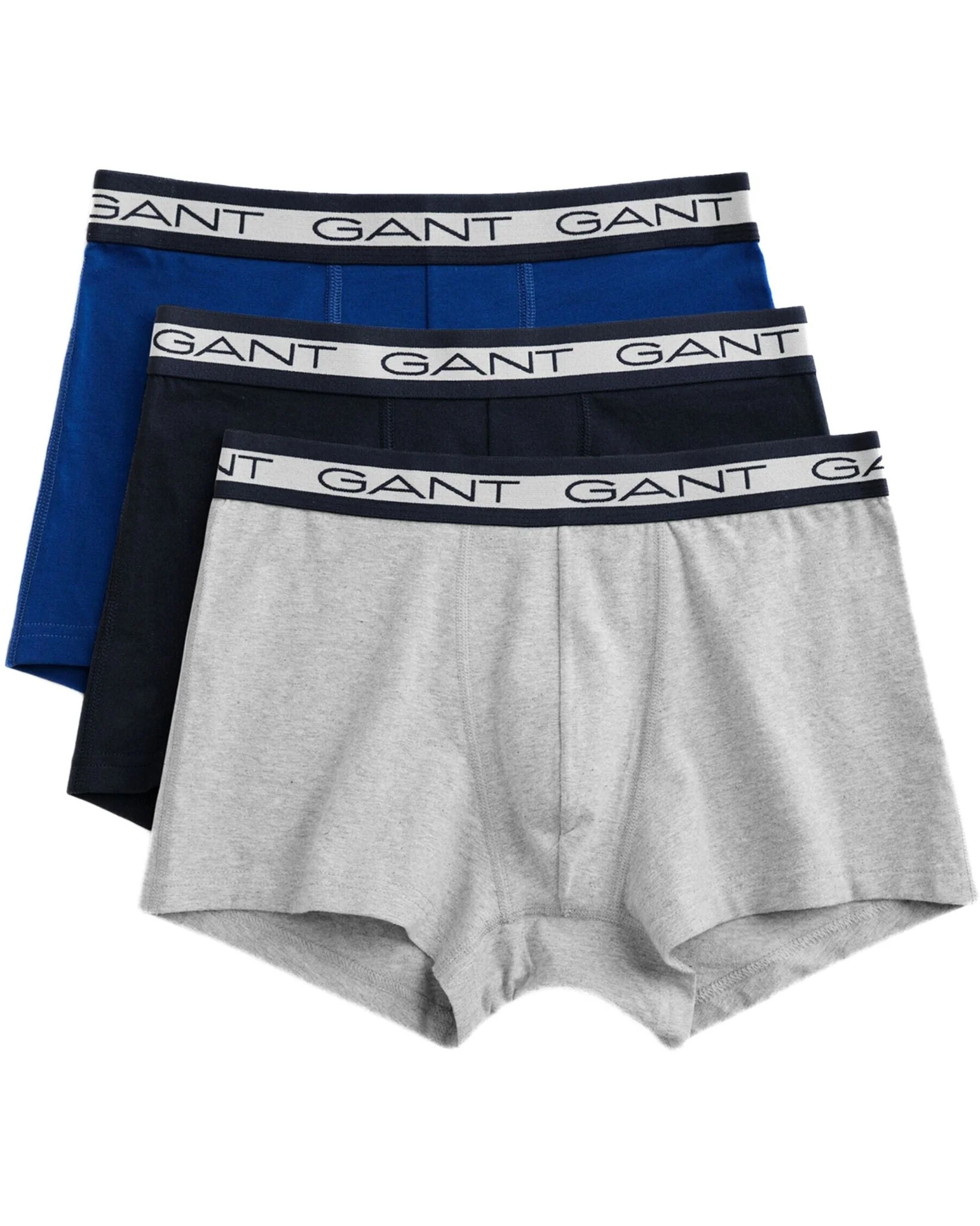3-Pack Striped Waistband Boxer Trunks, Navy/Grey/Blue - Image 6