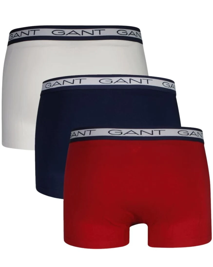 3-Pack Striped Waistband Boxer Trunks, Navy/White/Red - Image 2