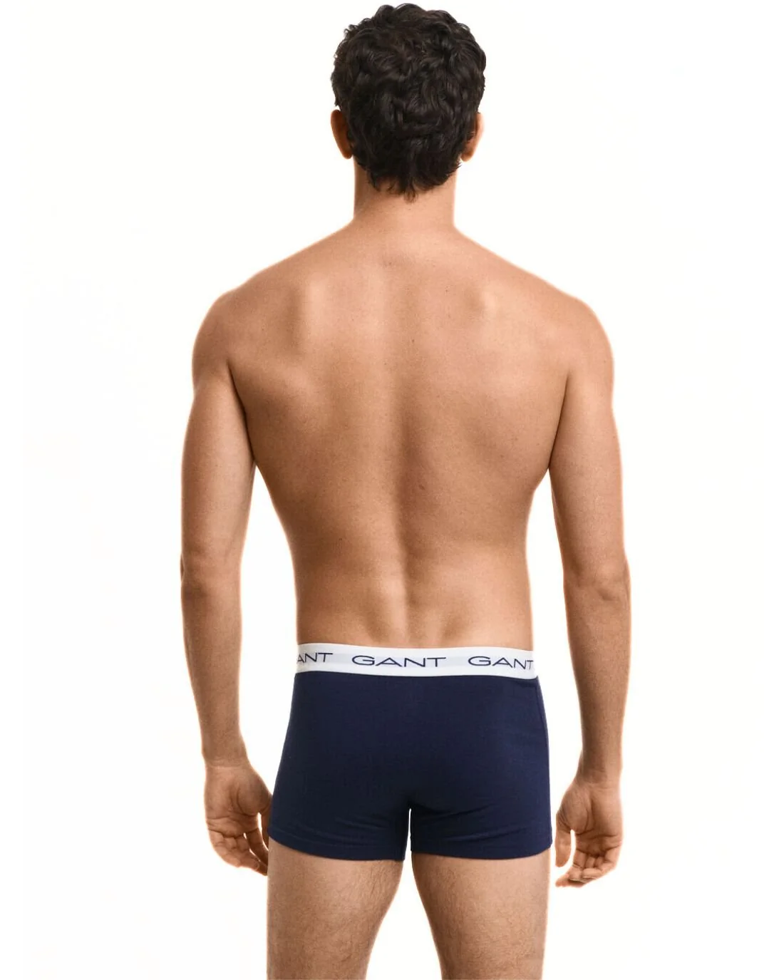 5-Pack White Waistband Boxer Trunks, Red/White/Navy/Blue/Black - Image 5