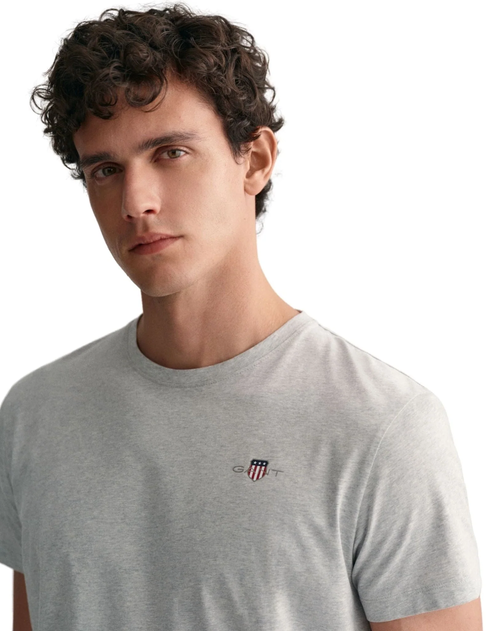 Shield Logo Jersey Pyjama T-Shirt, Light Grey Melange - Image 3