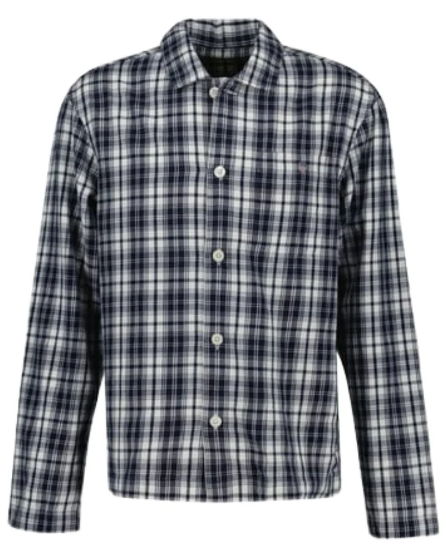 Plaid Check Flannel Pyjamas Gift Set, Evening Blue - Image 3
