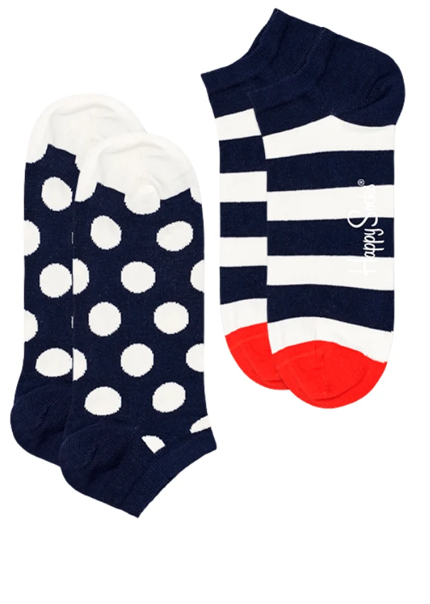 2-pack Big Dot Stripe Low Socks, Navy/White - Image 7
