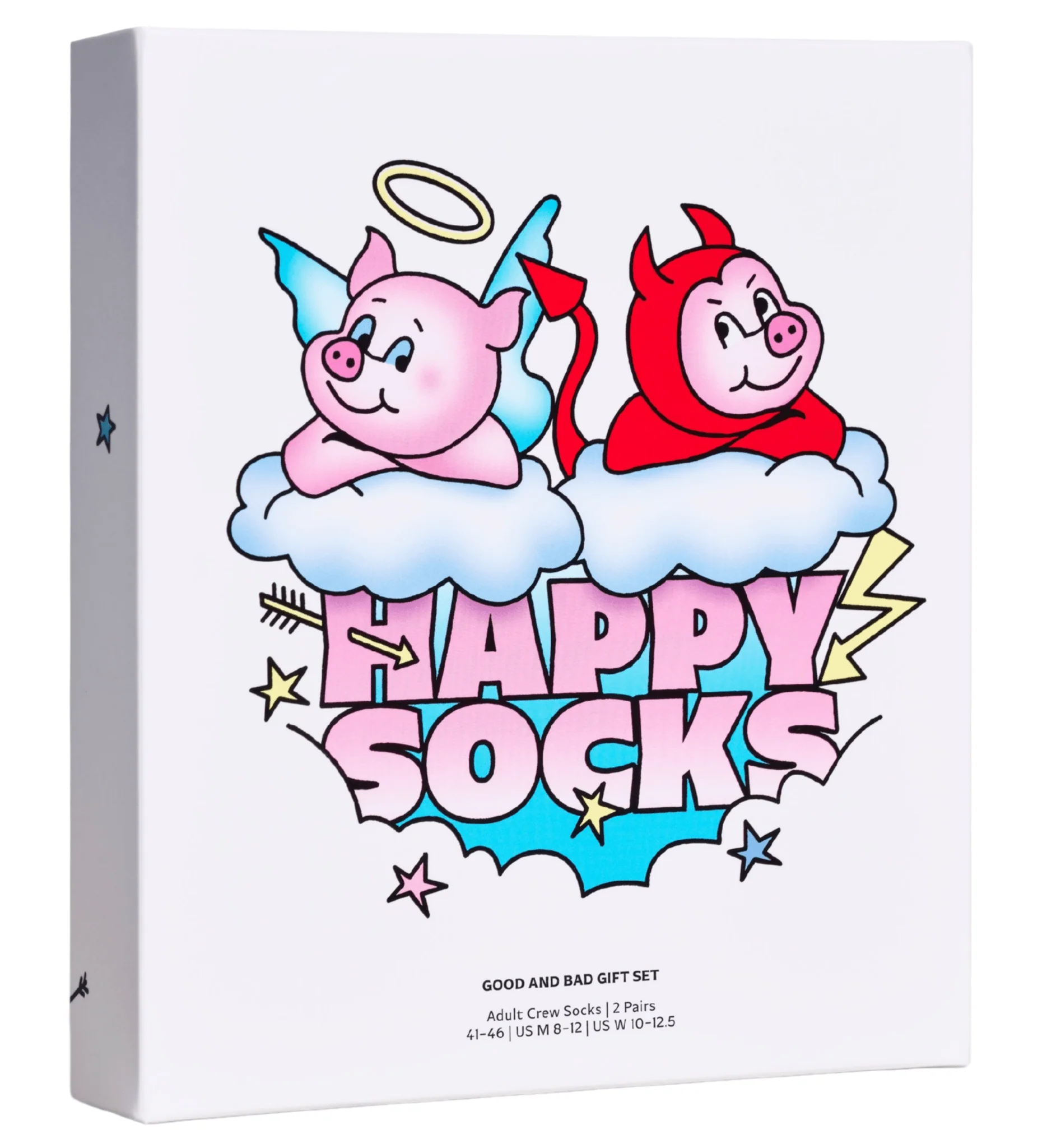 2-Pack Good Pig Bad Pig Socks Gift Box, White