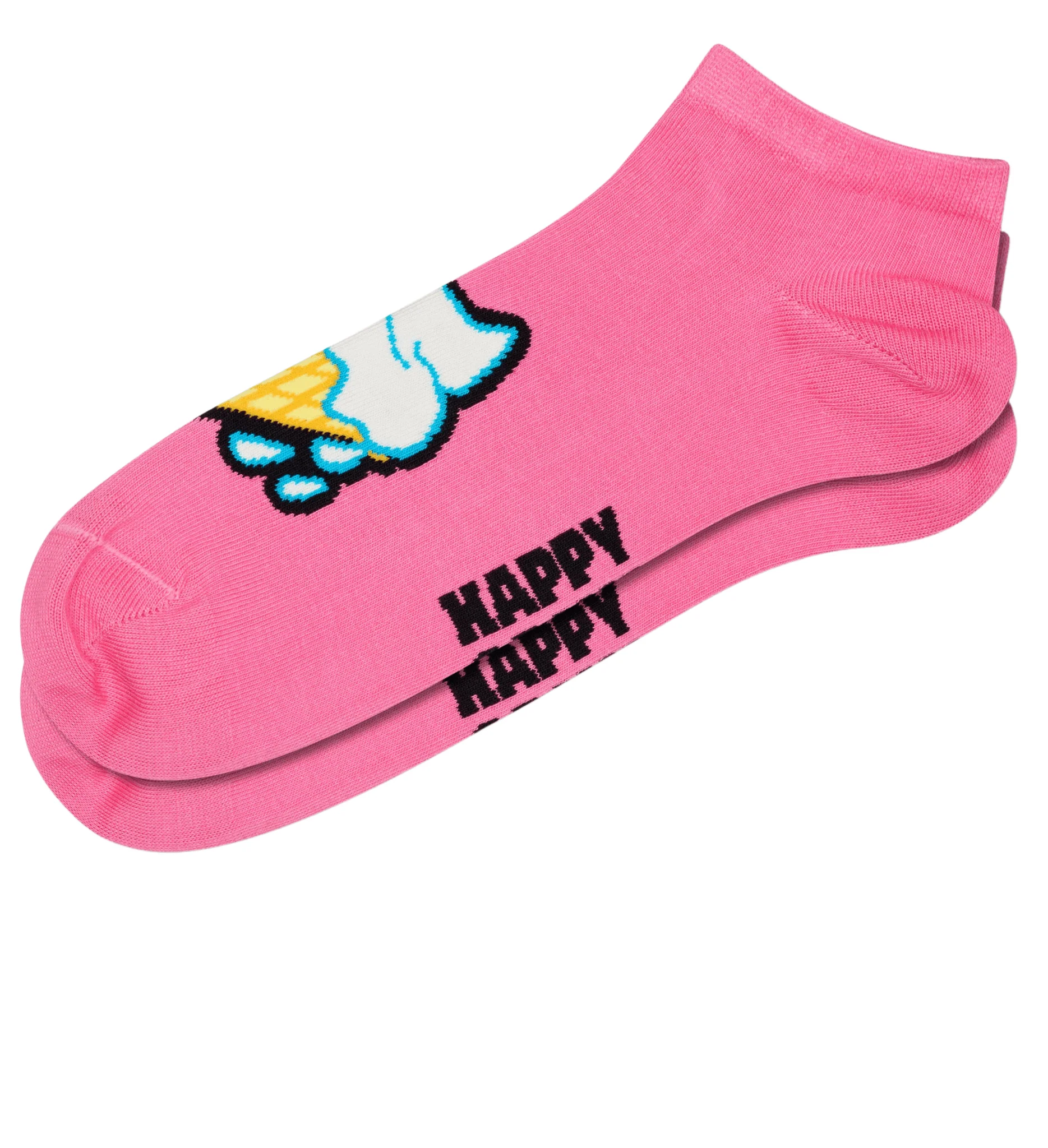 2-pack Ice Cream & Lazy Days Low Socks, Pink/White - Image 3