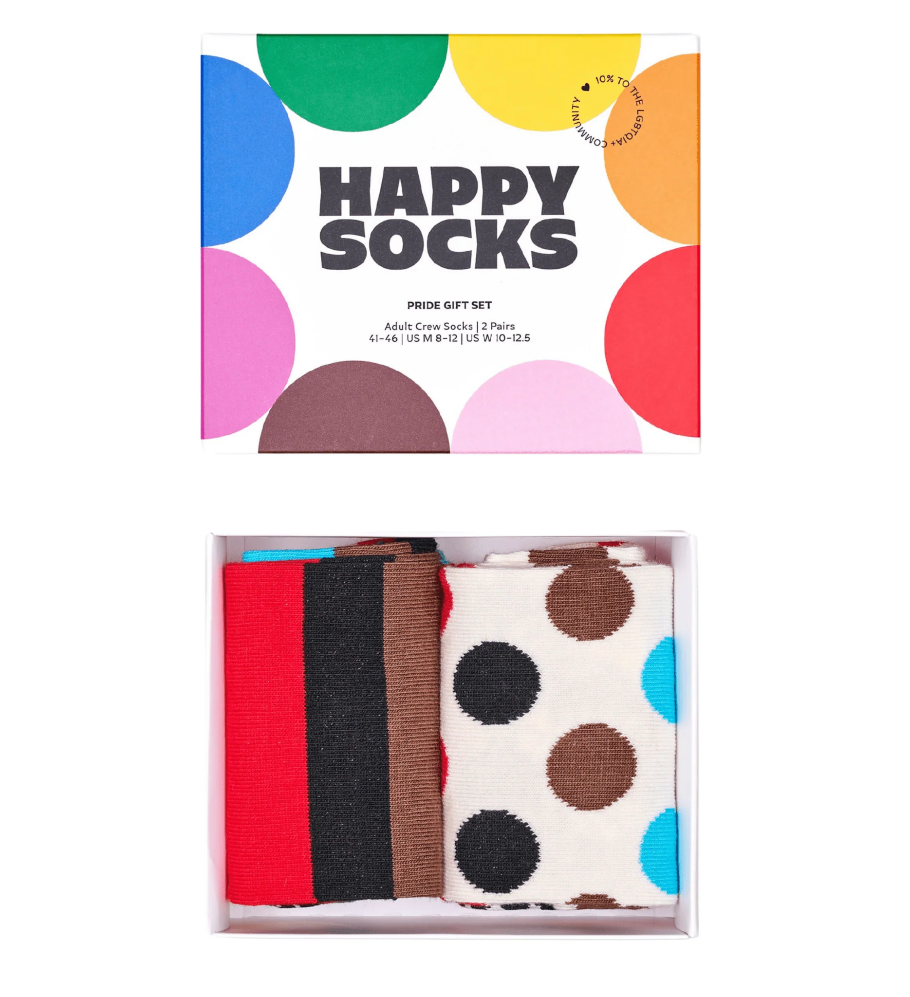 2-Pack Pride Socks Gift Box, White