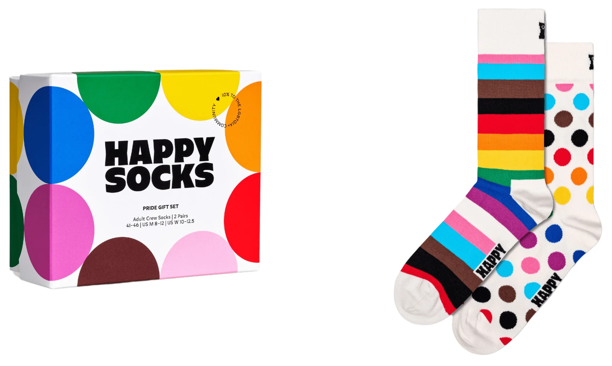 2-Pack Pride Socks Gift Box, White - Image 2