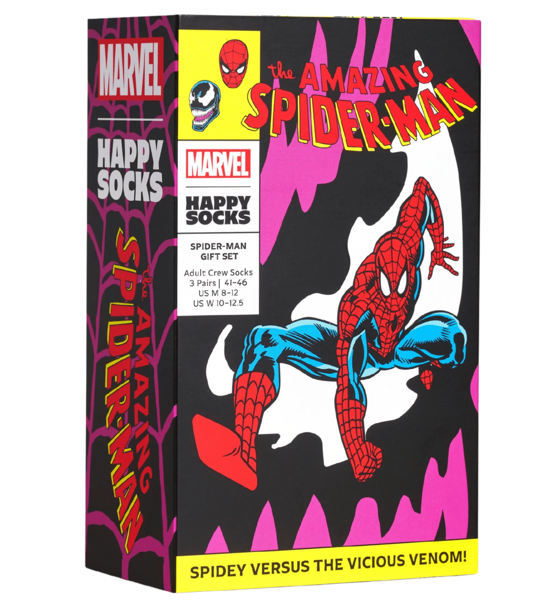 3-Pack Marvel Spiderman Socks Gift Box, Red/Yellow/Navy - Image 5