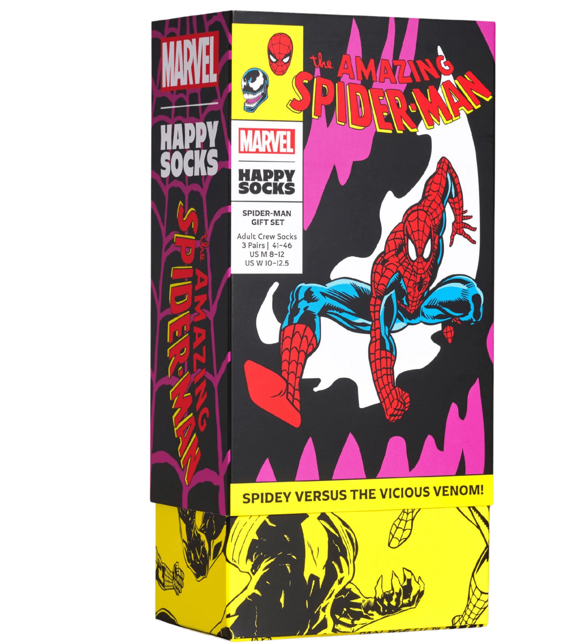 3-Pack Marvel Spiderman Socks Gift Box, Red/Yellow/Navy - Image 6