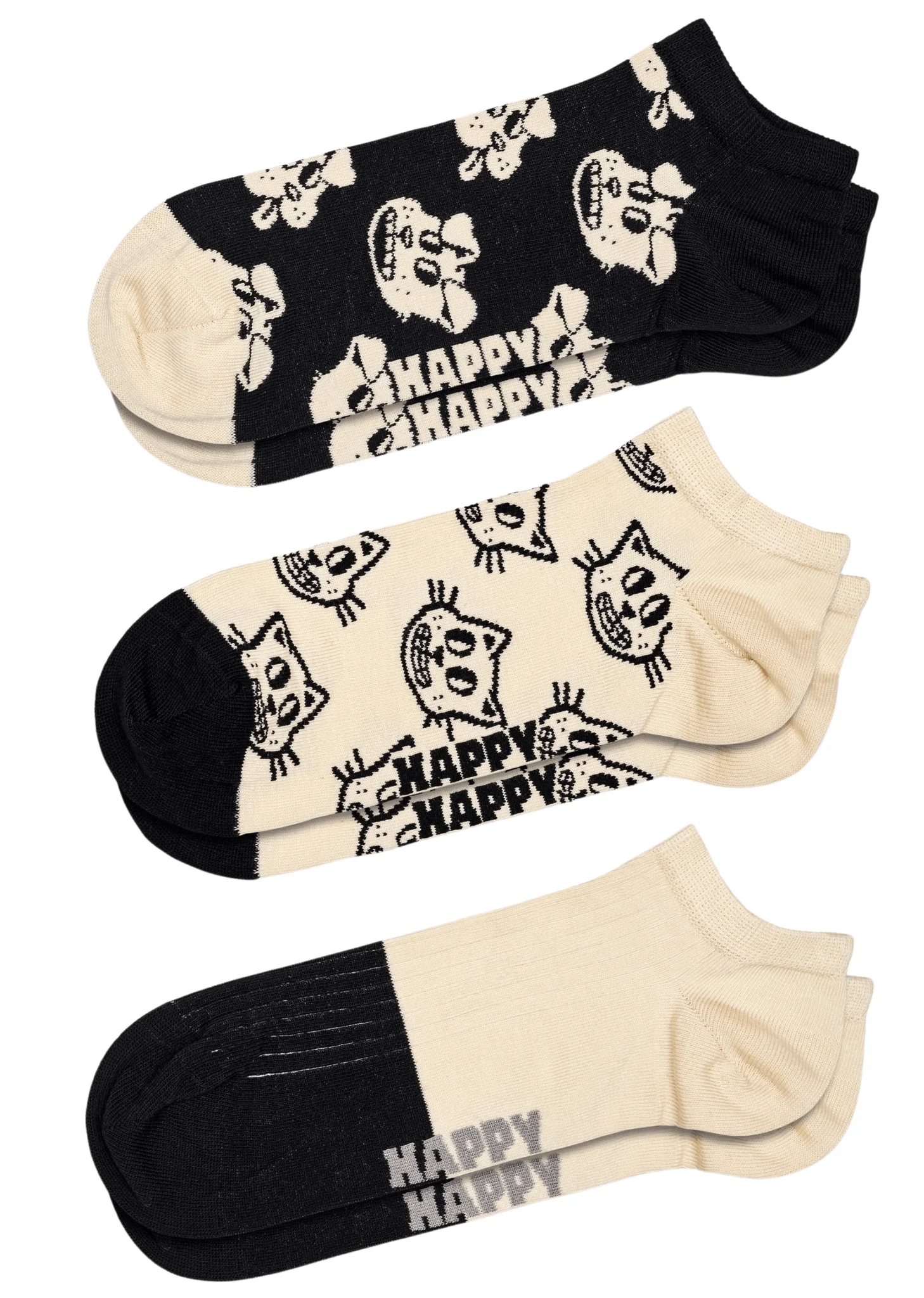 3-pack Pets Low Socks, Black