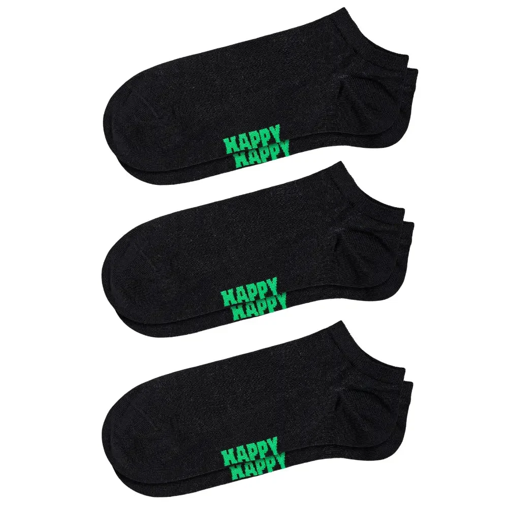 3-Pack Solid Low Socks Black