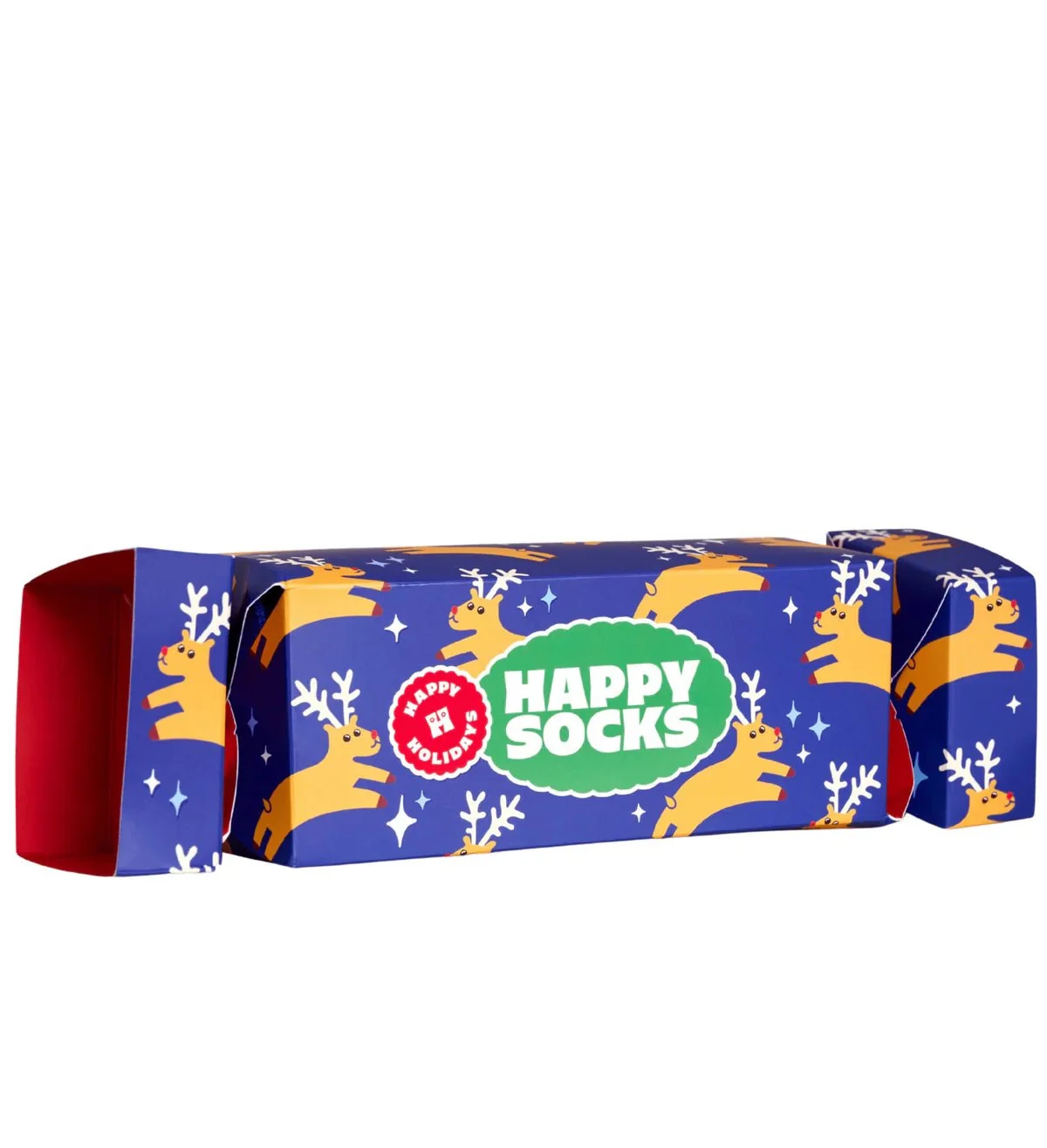 4-Pack Christmas Crackers Socks Gift Box, Red/white/blue